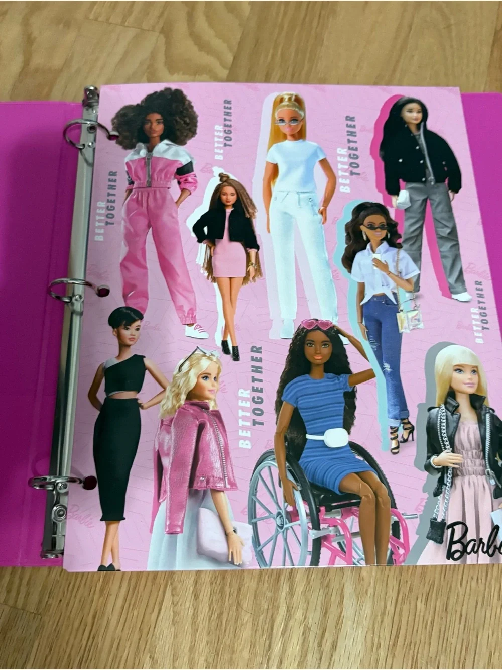 Disney Adventure Gals Folder Pink 3 Ring Binder Barbie Folder Bundle NEW